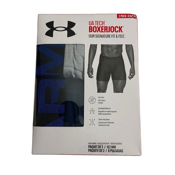 Under Armour Mens Underwear Size 5XL Boxerjock Lightweight Mesh Panels 6" Inseam - Picture 1 of 10